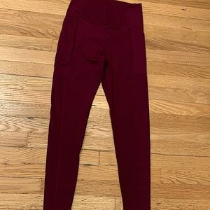 Girlfriend collective compressive pocket legging in plum - WORN ONCE